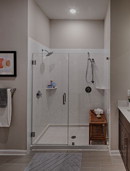 Bathroom interior with shower