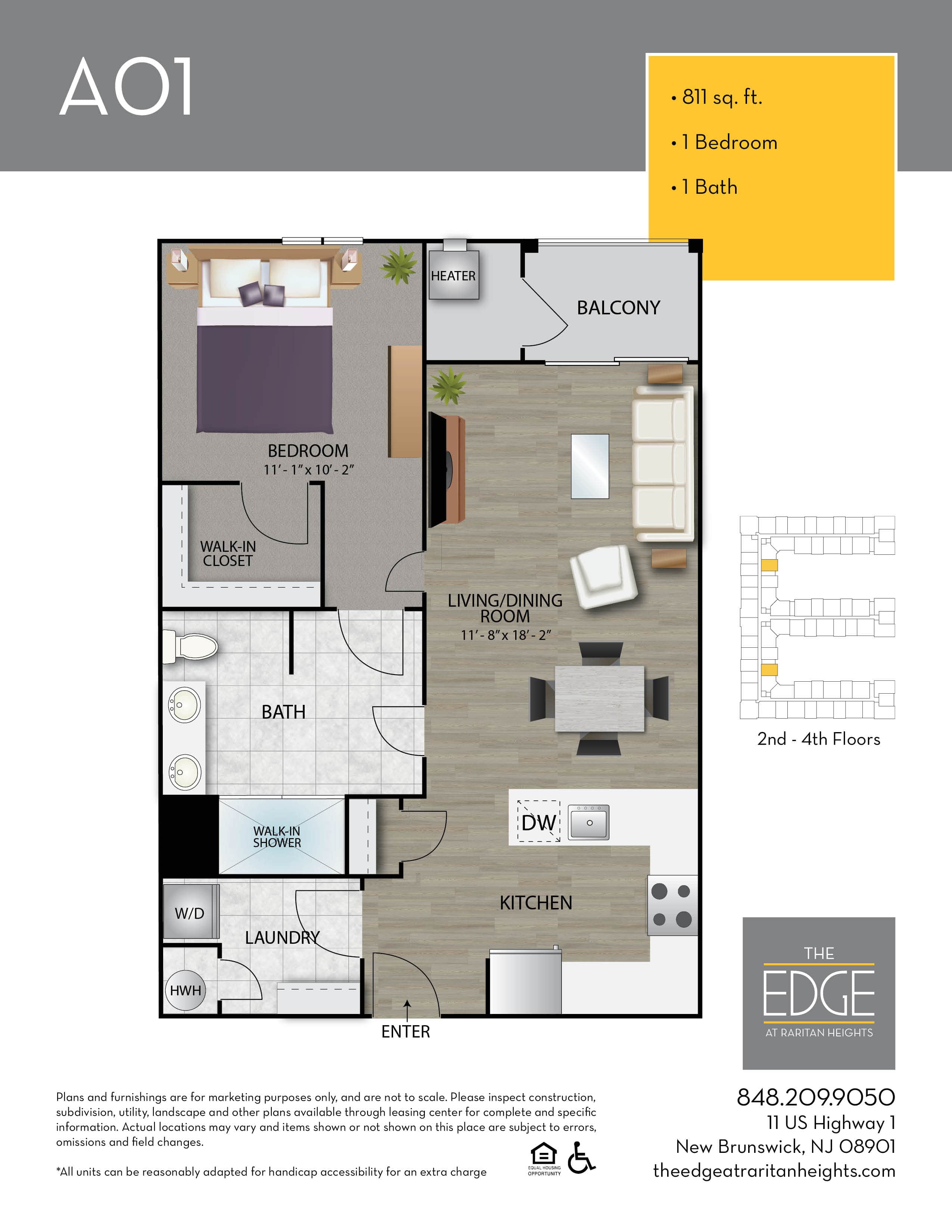 The Edge At Raritan Heights Apartment Floor Plan A01