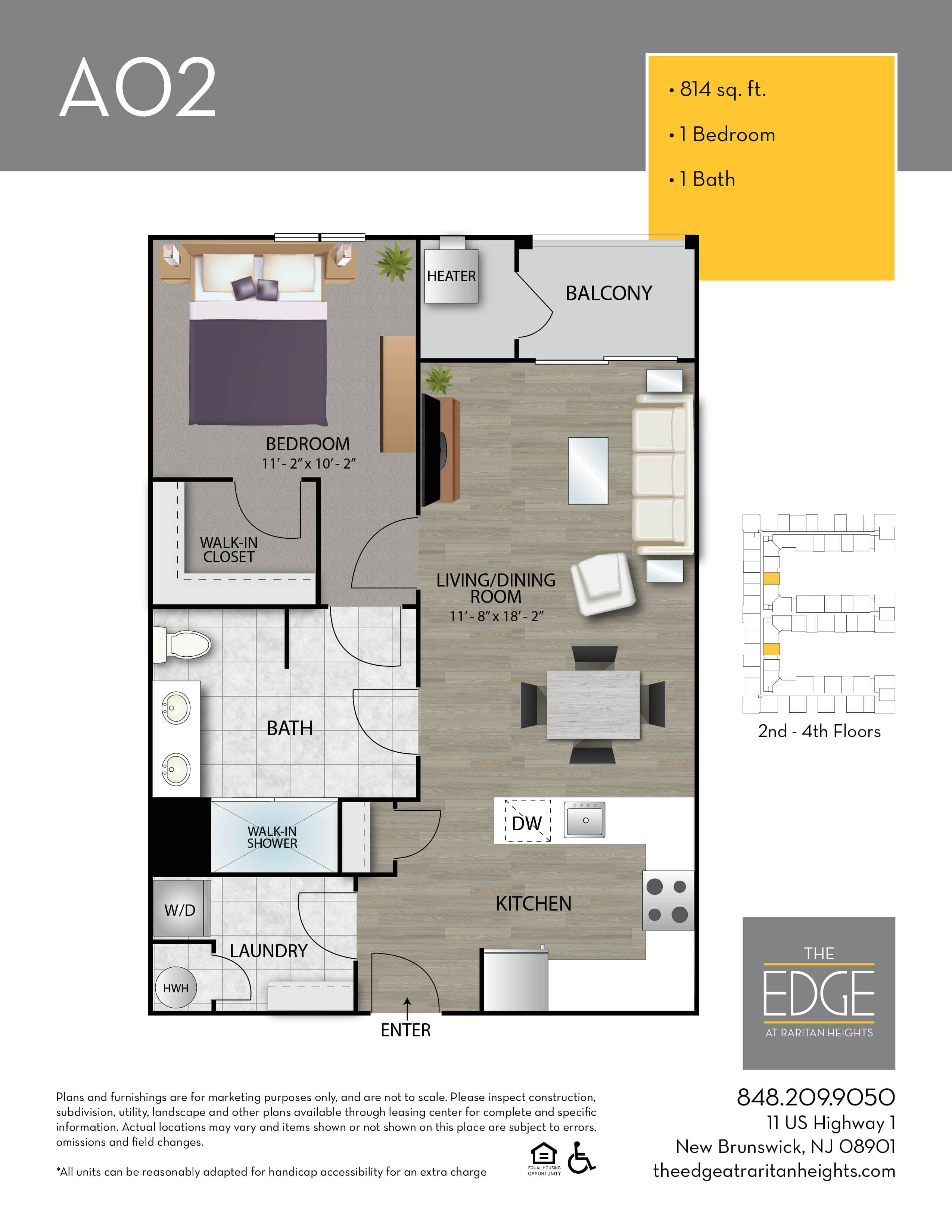 The Edge At Raritan Heights Apartment Floor Plan A02