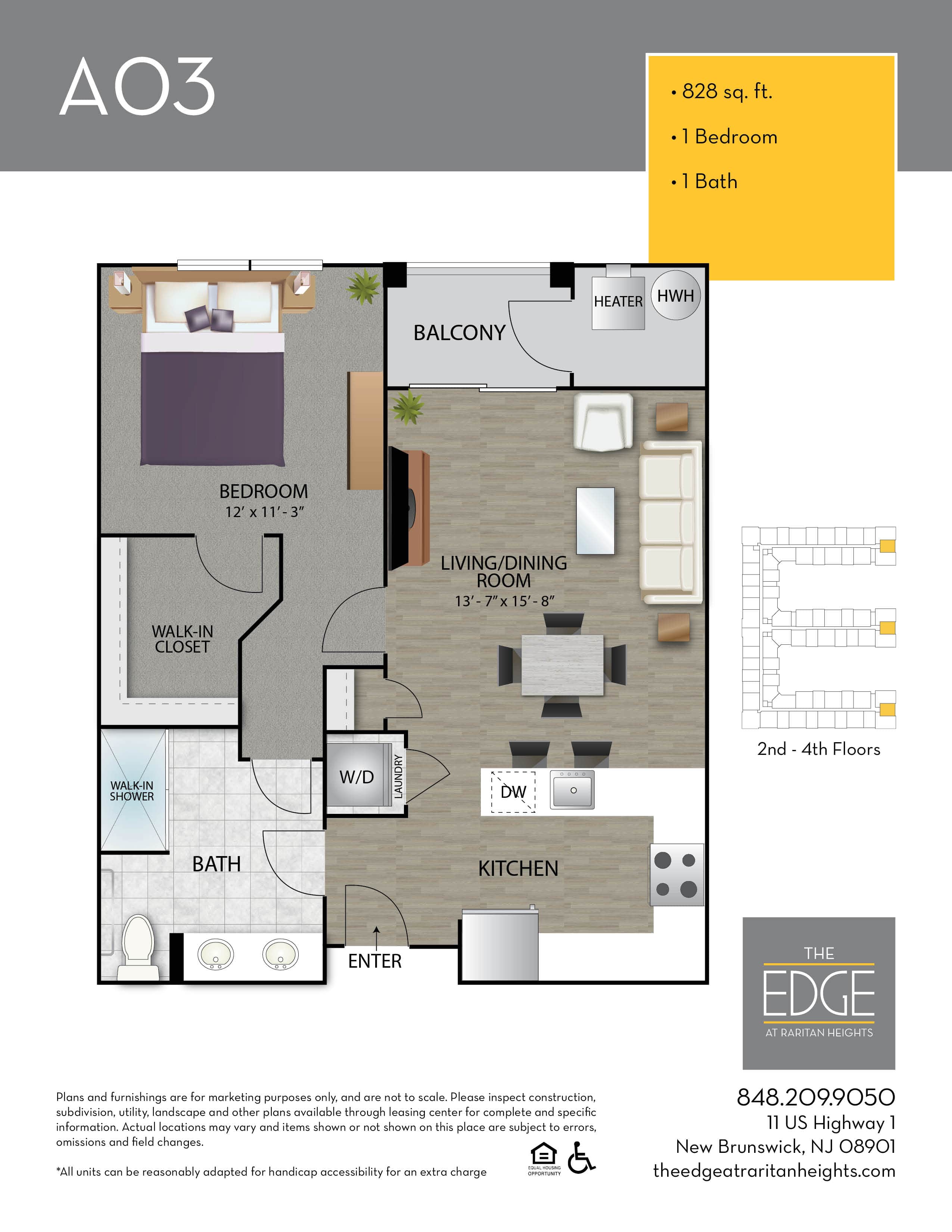 The Edge At Raritan Heights Apartment Floor Plan A03
