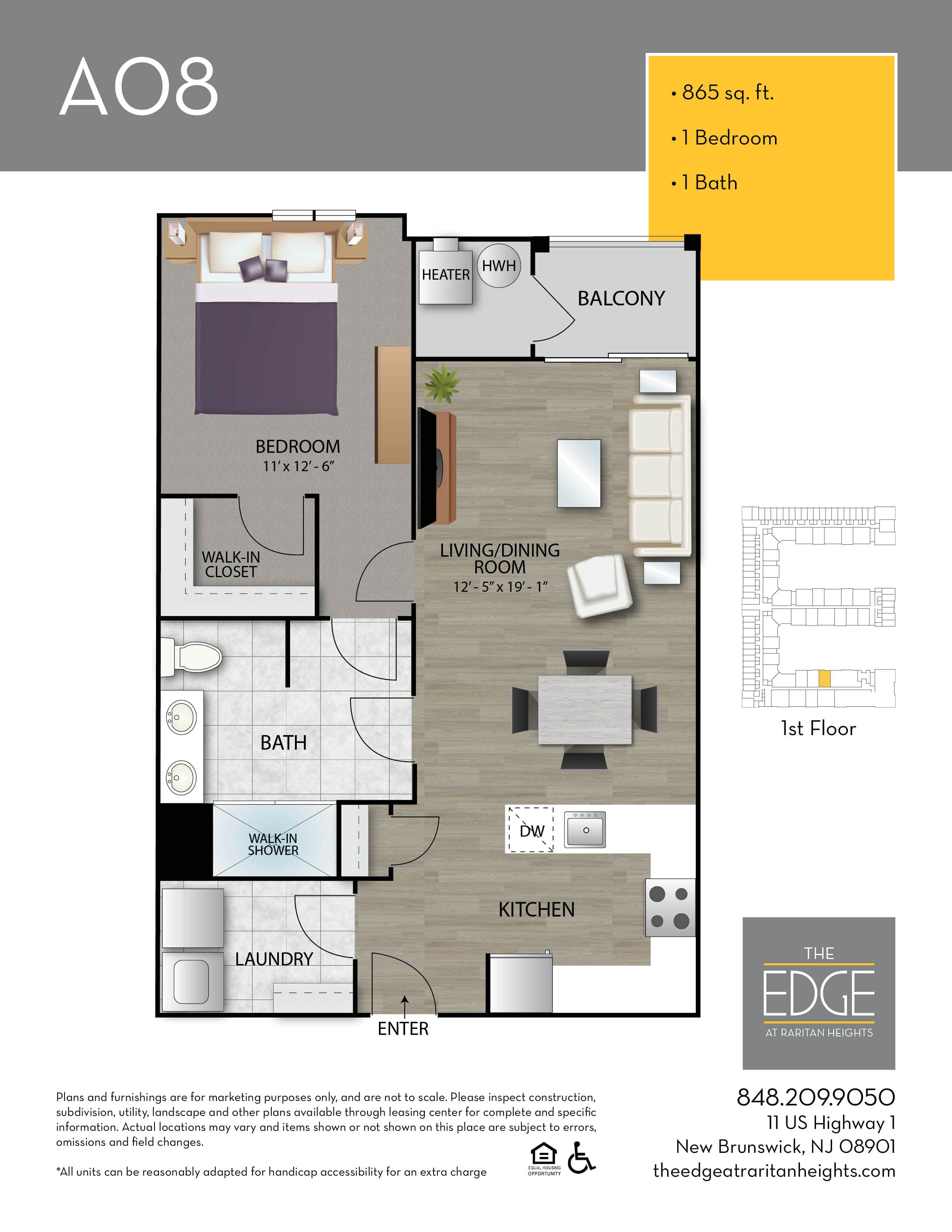 The Edge At Raritan Heights Apartment Floor Plan A08