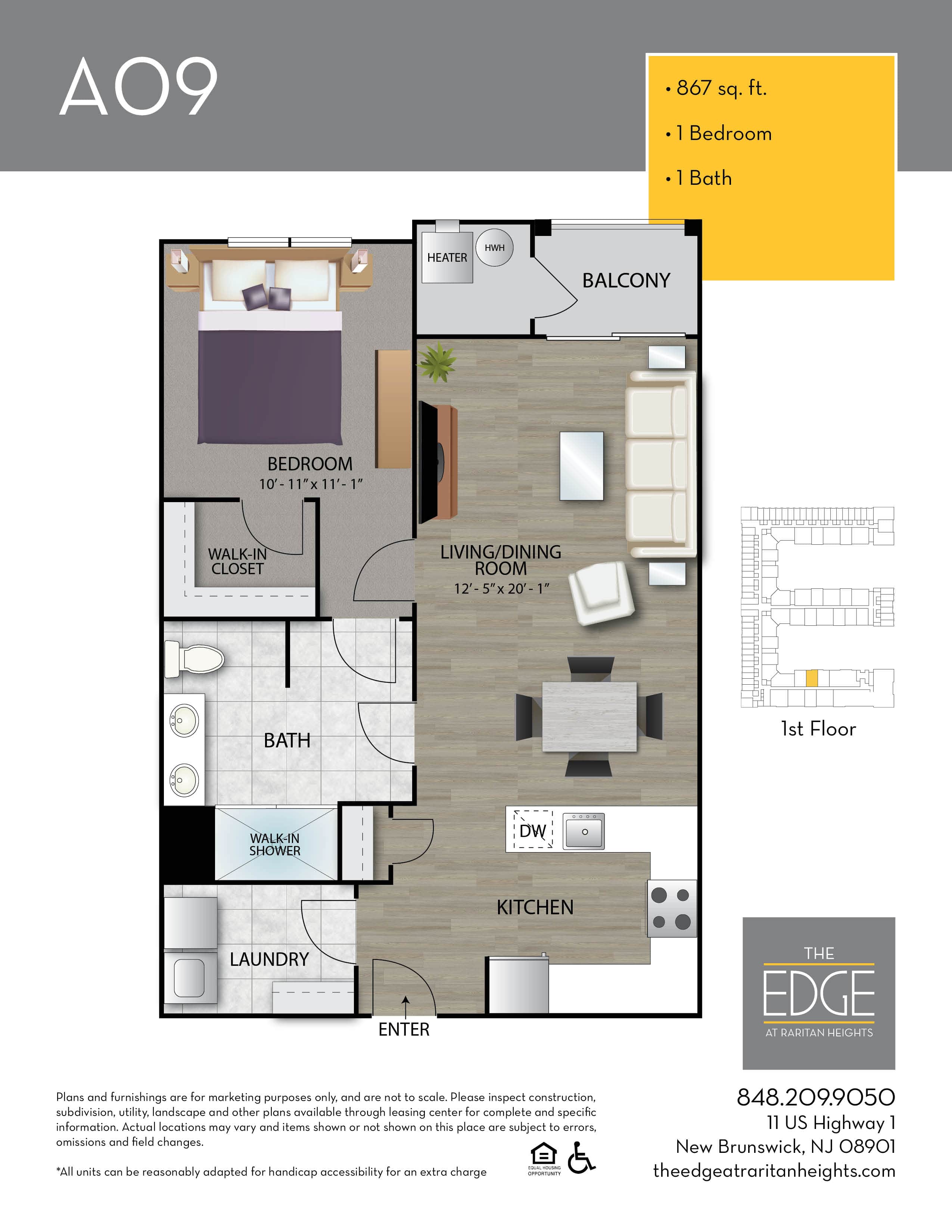The Edge At Raritan Heights Apartment Floor Plan A09