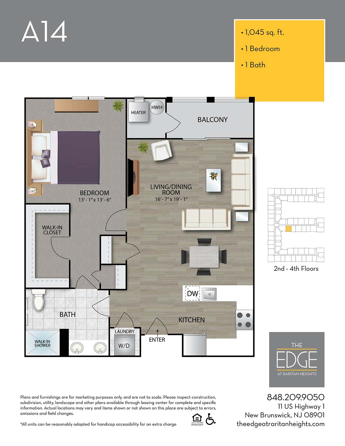 The Edge At Raritan Heights Apartment Floor Plan A14