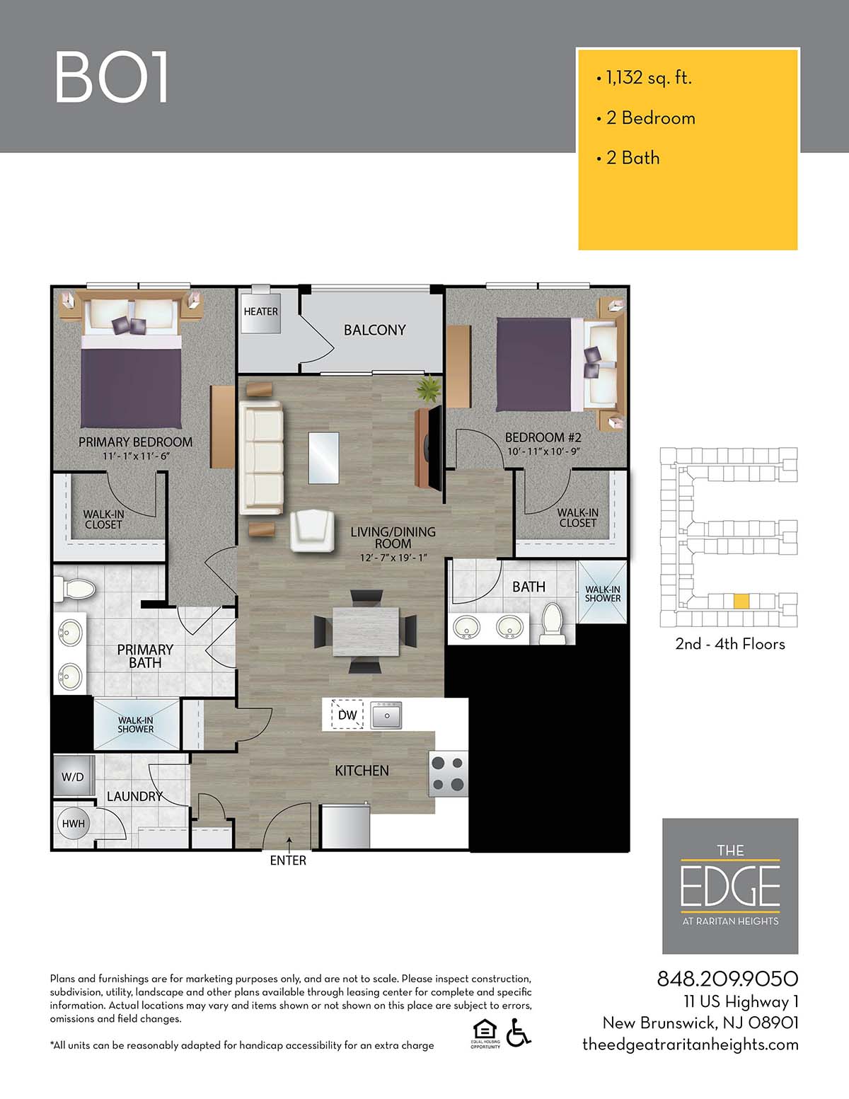 The Edge At Raritan Heights Apartment Floor Plan B01