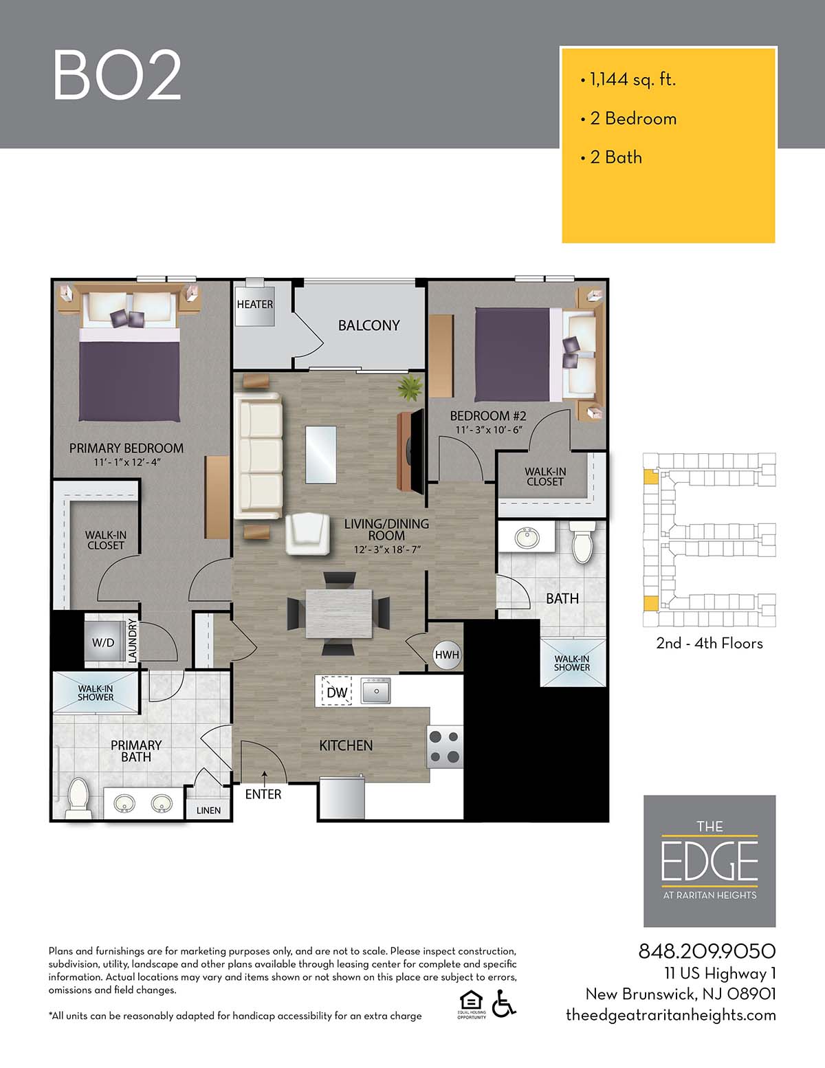 The Edge At Raritan Heights Apartment Floor Plan B02