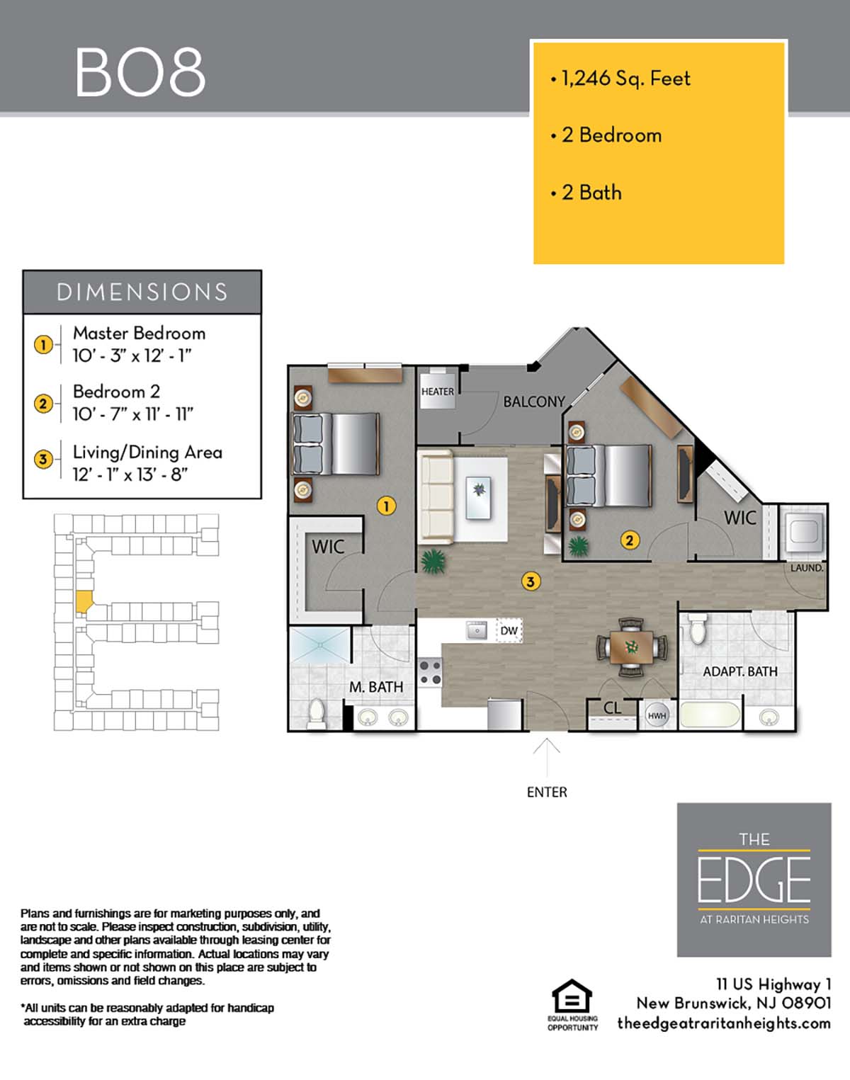 The Edge At Raritan Heights Apartment Floor Plan B08