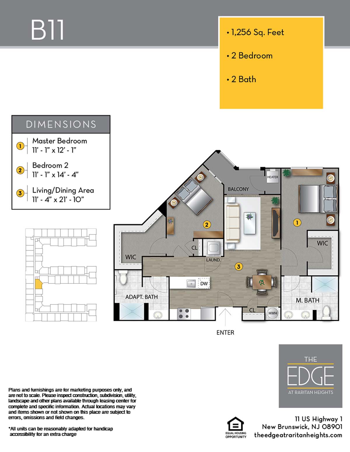 The Edge At Raritan Heights Apartment Floor Plan B11