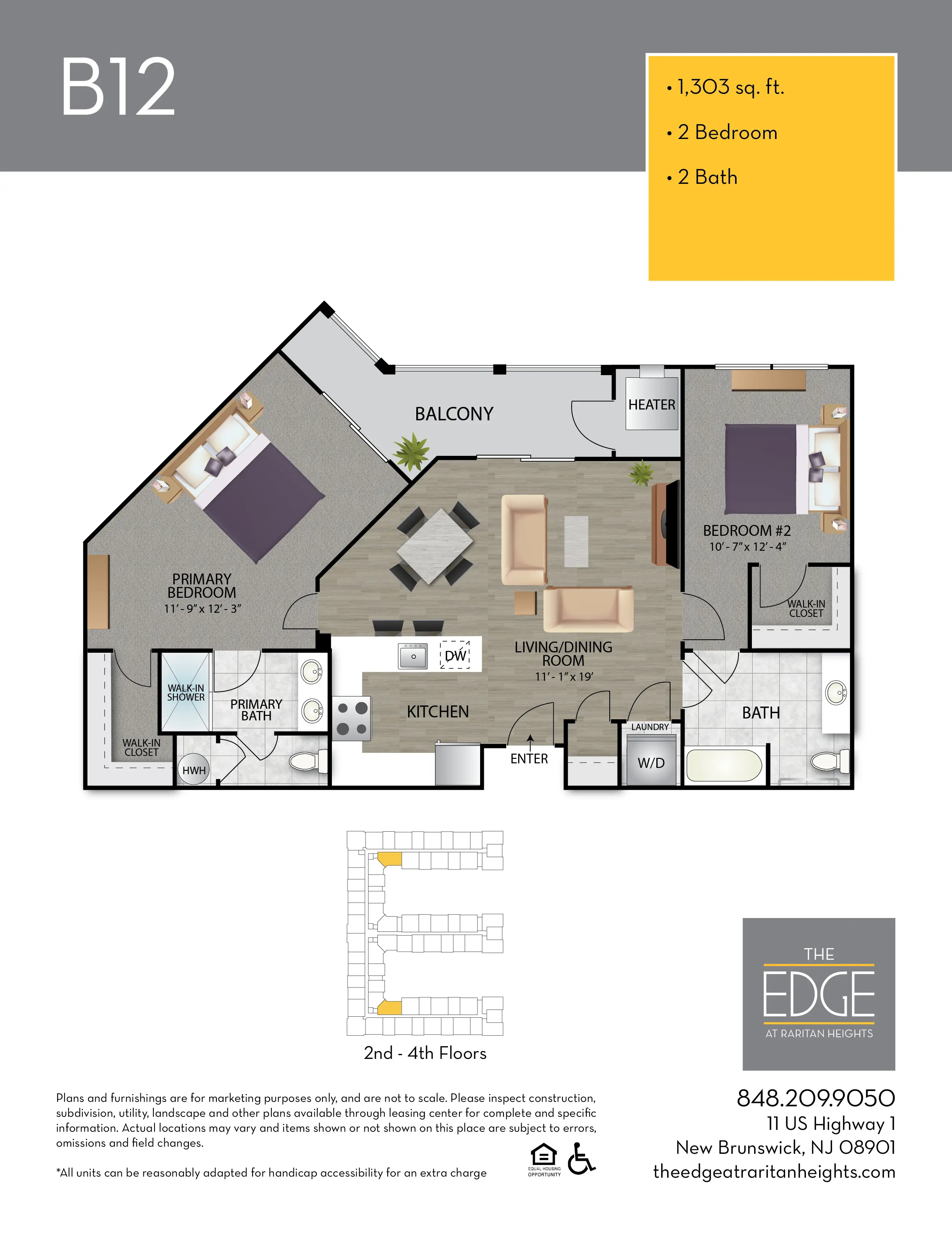The Edge At Raritan Heights Apartment Floor Plan B12