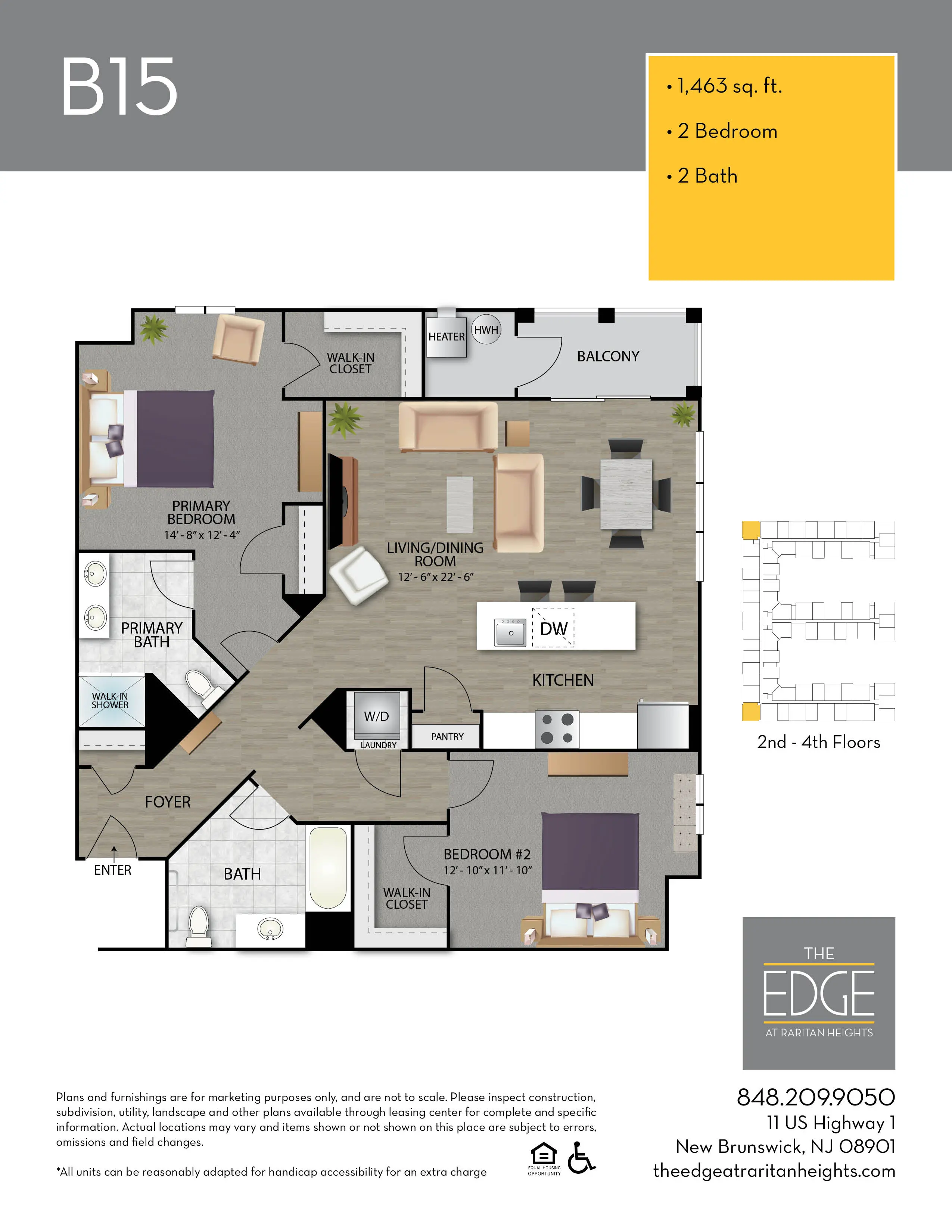 The Edge At Raritan Heights Apartment Floor Plan B15