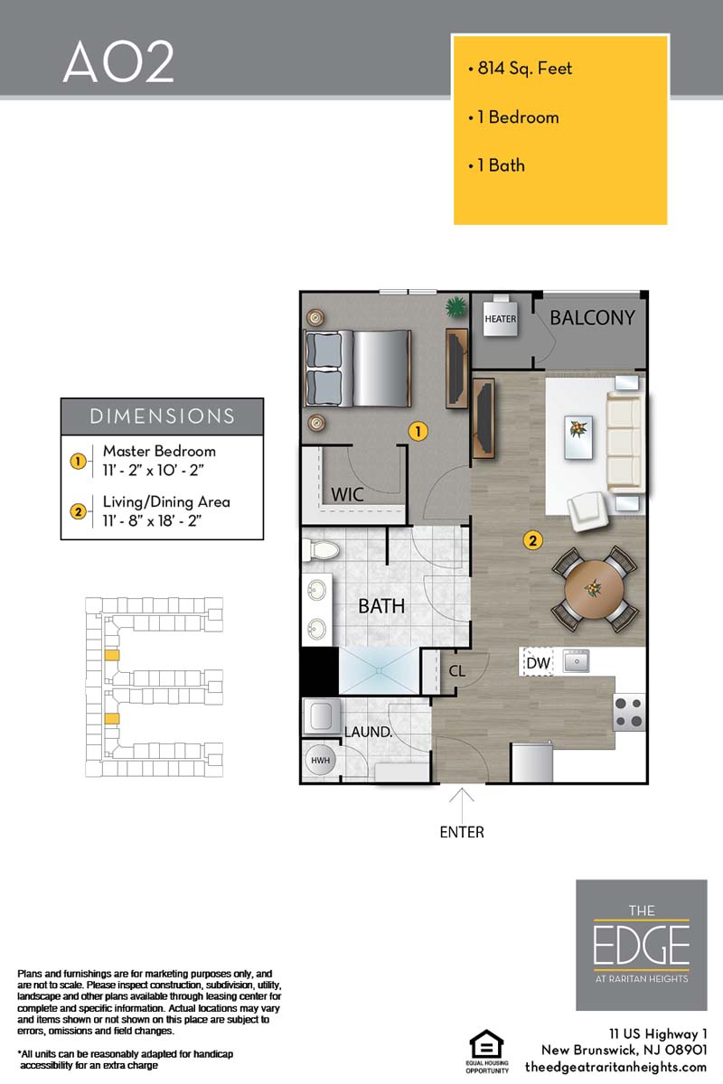 The Edge At Raritan Heights Apartment Floor Plan A02