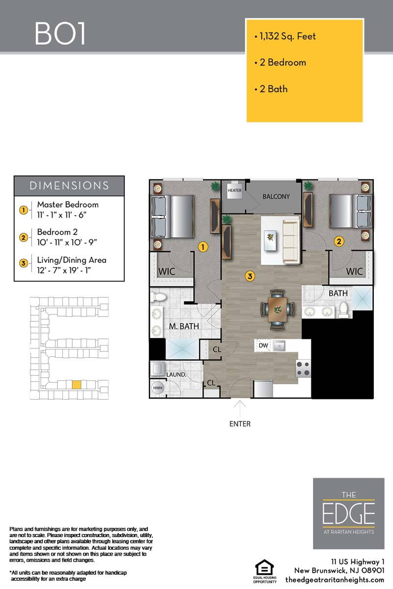 The Edge At Raritan Heights Apartment Floor Plan B01