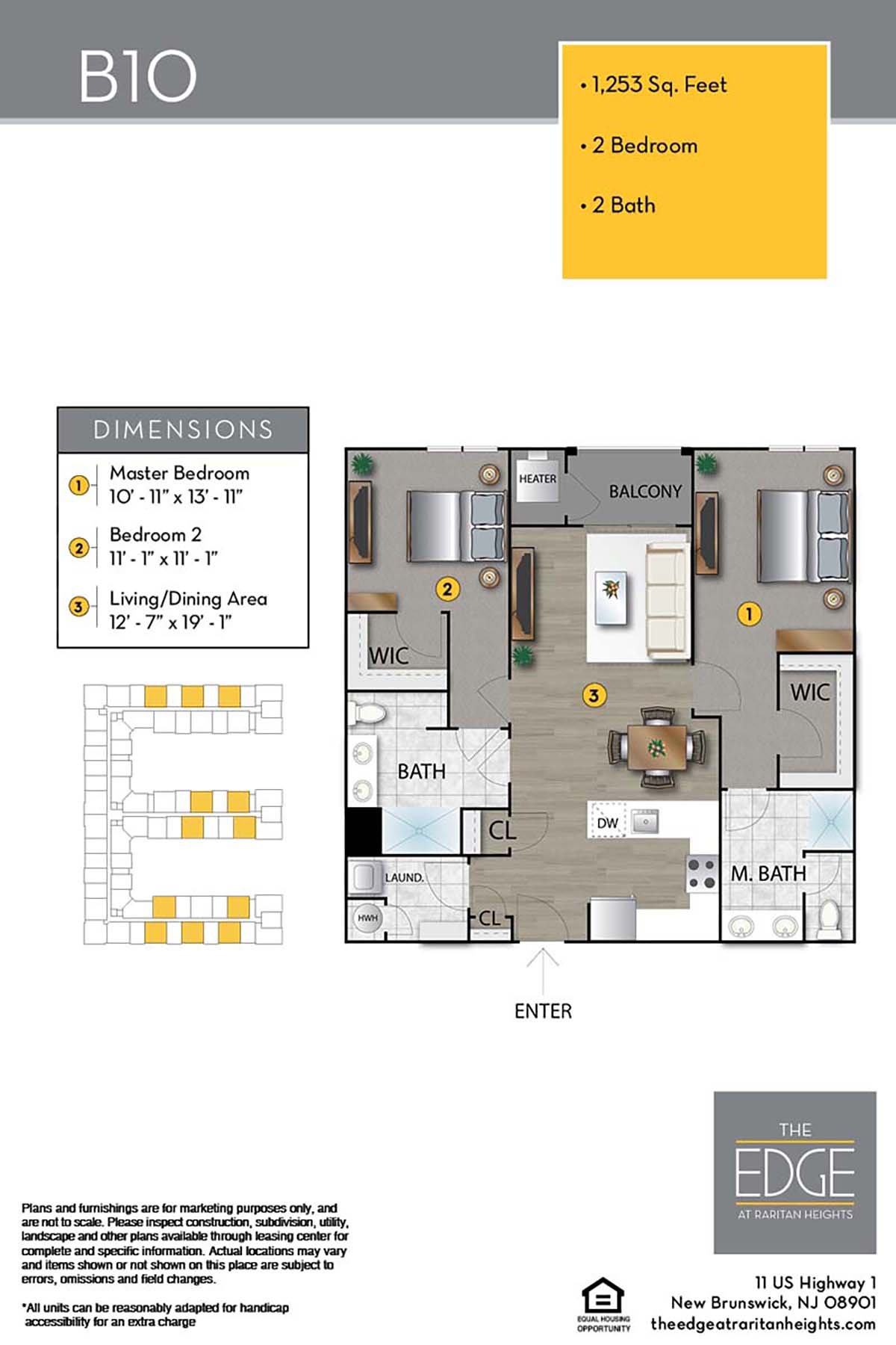 The Edge At Raritan Heights Apartment Floor Plan B10