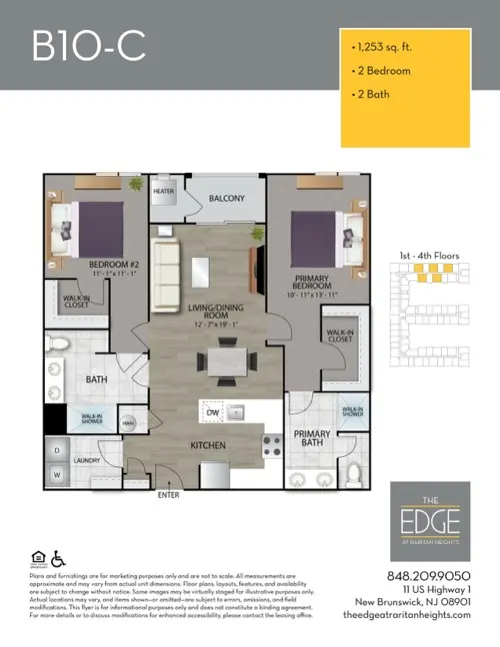 The Edge At Raritan Heights Apartment Floor Plan B10-C